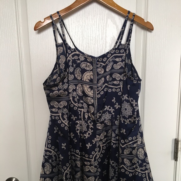 Blue Paisley Print Cold Shoulder Playsuit - Picture 4 of 6